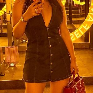 Elegant Black Button-Down Dress